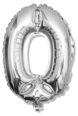 Produktbild von Zahlenballon „0“ für Geburtstag | 106 cm | Silber
