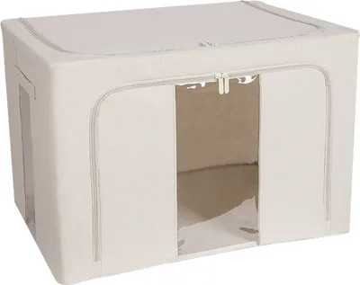 Produktbild von Kleideraufbewahrungsbehälter mit Metallrahmen, stapelbare Aufbewahrungsbox, Reißverschluss, Schrankorganisation, faltbare Kleideraufbewahrungsbehälter mit Deckel