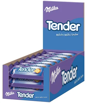 Image de Milka Tender Lait, Biscuit, Chocolat, 21 pièces
