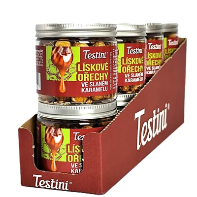 Obrázek produktu pro Lískové ořechy ve slaném karamelu Testini®, 8 ks v balení