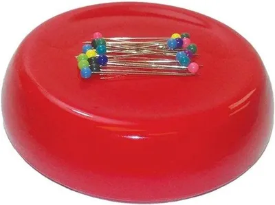 Produktbild von Famanu Nadelkissen Magnetischer Halter - 50 Nadeln - Rot - 11 x 12 cm