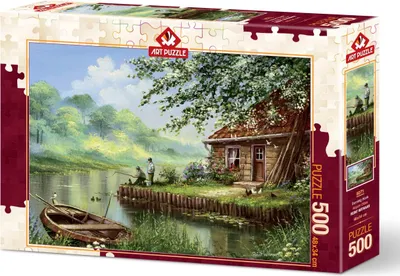 Immagine prodotto di Art Puzzle Evening Fishing Rod Matin Ã la Cabane de peche 500 pezzi