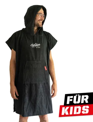Produktbild von Badeponcho grau 70 x 70 cm saugstark schnelltrocknend mit Kapuze