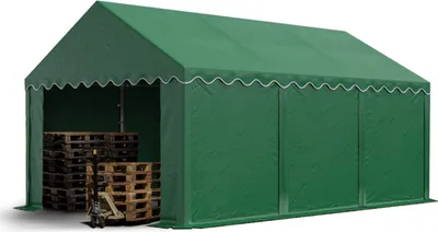 Image de TOOLPORT Tente de stockage 3x6 m abri bâche PVC 750 N imperméable vert foncé avec cadre de sol