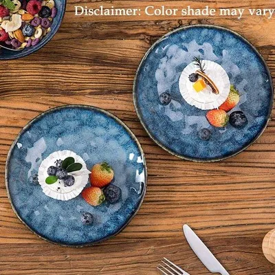 Produktbild von Porzellandessertteller - Runde Teller 20,3 cm - Set aus 4, geeignet für Mikrowelle, Backofen und Geschirrspüler