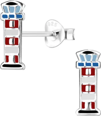 Produktbild von Ohrringe Silber 925 Kinder Ohrstecker „Leuchtturm“