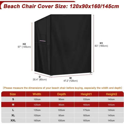 Produktbild von Schutzhülle Strandkorb 120x90x160/145cm Wasserdicht UV-beständig 420D Oxford mit Belüftung