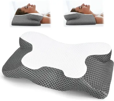 Produktbild von Nackenkissen Nackenstützkissen mit Memory Foam – Ergonomisches Kissen gegen Nacken- und Schulterschmerzen – Orthopädisches Kissen für Seiten-, Rücken-