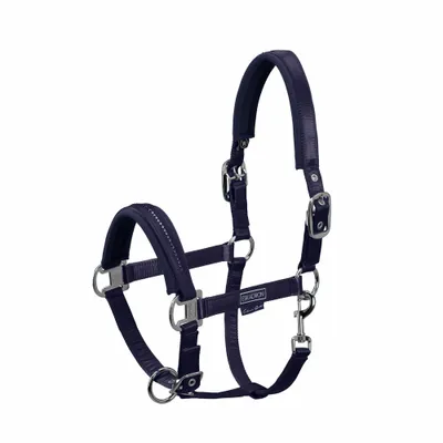 Produktbild von Eskadron Halfter DOUBLEPIN SATIN CRYSTAL mit eingelegten Kristallsteinen Farbe - navy Größe - Pony2