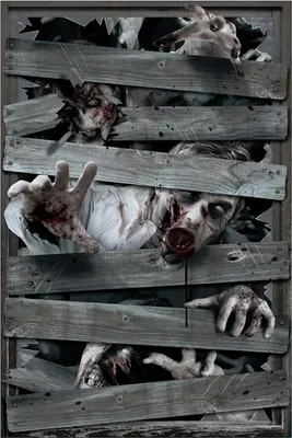 Produktbild von Creepy Zombie Fenster Dekoration für Halloween