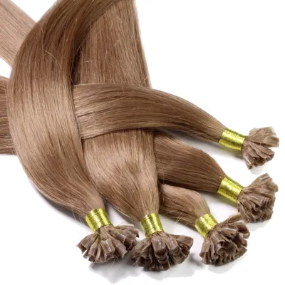 Zdjęcie produktu dla Przedłużanie włosów metodą bonding naturalne włosy #8/1 jasny blond popielaty 0,5 g
