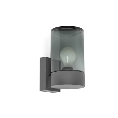 Produktbild von Wandeuchte dunkelgrau mit Rauchglas KILA 71744