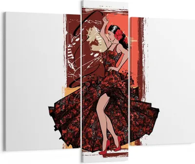 Produktbild von Bild auf Leinwand - Leinwandbild - Tanz Tänzer - 95x80cm - Wand Bild - Wanddeko - Wandbilder - Leinwanddruck - Bilder - Kunstdruck - Wanddekoration - Leinwand bilder - Wandkunst - CB95x80-4123