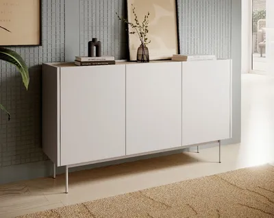 Produktbild von Kommode COLOR 144 cm mit 3 Türen Sideboard Metallbeine Kaschmir
