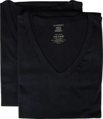 Produktbild von Paket 2 T-Shirt Herren Männer kurze Ärmel Baumwolle V-Ausschnitt Bipack RAGNO Artikel 601418, 3-TERZA (EU S - F 2 - USA XS - GB 32), Cotone 100%