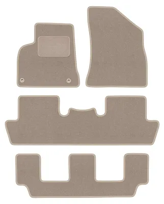 Produktbild von Velours-Fußmatten für Peugeot 5008 I 2009-2017 (7-Sitzer) – 4-tlg, Beige, passgenau – Wielganizator LUX