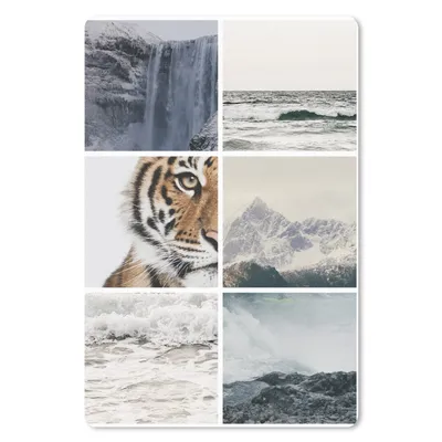 Produktbild von MuchoWow® Mauspad Mousepad Tiger - Collage - Wasserfall - Meer 40x60 cm - Mousepads - Maus Mat - Pad - Mausunterlage - Schreibtisch Accesoire