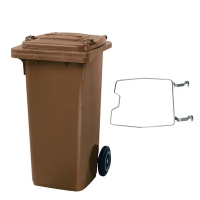 Produktbild von BRB Mülltonne MGB 120 Liter, mit Klemmring für Müllsäcke (braun)