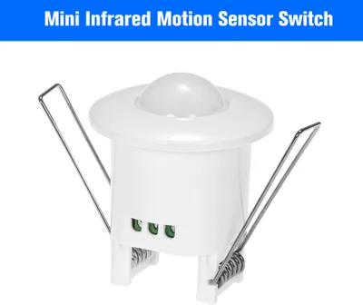 Obrázek produktu pro Mini infračervený pohybový senzor s vypínačem, 360° detekce PIR, 110–240 V, stropní montáž, pohybový senzor, detektor, lampa, vypínač, nastavitelná zpožďovací doba