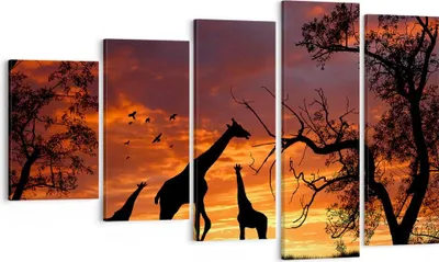 Produktbild von Bild auf Leinwand - Leinwandbild - Giraffe Afrika Sonne Safari - 100x60cm - Wand Bild - Wanddeko - Leinwanddruck - Bilder - Kunstdruck - Wanddekoration - Leinwand bilder - Wandkunst - EG100x60-0507
