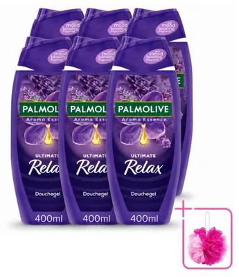 Imagen del producto de 6 unidades de gel de ducha Palmolive Aroma Essences Ultimate Relax, 400 ml cada uno, pack ahorro