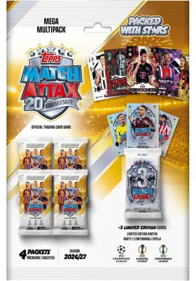 Immagine prodotto di Topps UEFA Champions League – Competizione tra club – Match Attax 2026/2027 – MEGA PACCO
