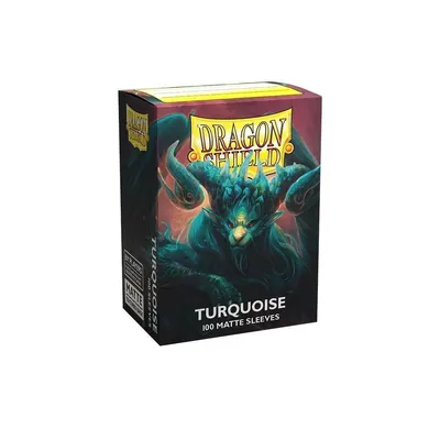 Productafbeelding van Dragon Shield Standaard formaat, matte sleeves - Turquoise (100 sleeves)