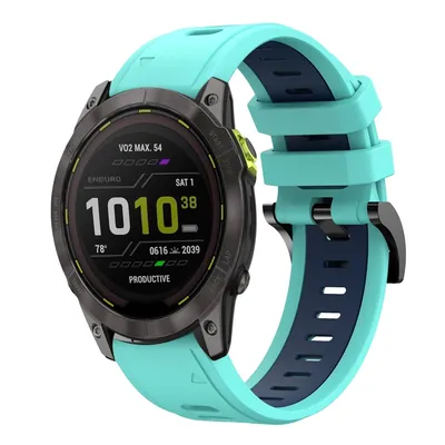 Obrázek produktu pro Pro Garmin Enduro 3 Dvoubarevný sportovní silikonový řemínek 26 mm Tyrkysová / tmavě modrá