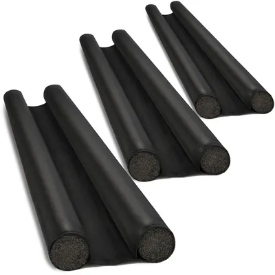 Productafbeelding van Tochtstrip Tochtstopper Deur Onderkant - 86 x 15 x 4 cm - Zwart en grijs - 3 stuks