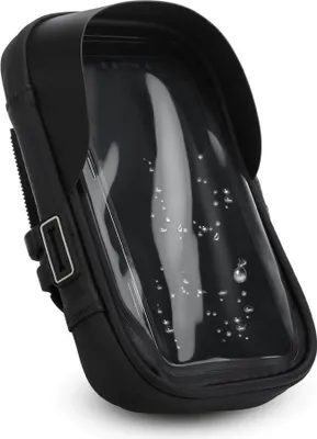 Immagine prodotto di Cadorabo Borsa da bicicletta per cellulare da 6,0 pollici in nero Borsa con supporto per cellulare per smartphone fino a 6 pollici