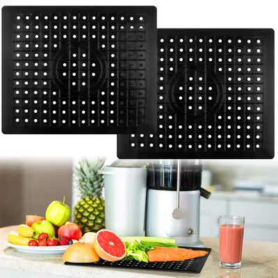 Productafbeelding van Afwasbakinlegger - Hittebestendige en antislip afdruipmat voor servies en keramiek - 2 stuks - 31 cm x 26 cm - Zwart