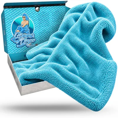 Produktbild von Nuke Guys Gamma Dryer XXL | Ultra saugstarkes Trockentuch 1400 GSM in Blau 50x80cm | Fusselfrei, abgerundete sanfte Fasern, kratzerfrei, extra groß | Premium Mikrofasertuch für Auto Motorrad Fahrrad