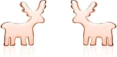 Produktbild von Ohrstecker Rentiere von Unique aus rosévergoldetem Sterlingsilber