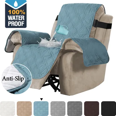 Produktbild von Sesselschoner, Lehnsofa-Schonbezug, wasserdichte 1 Sitzer Sesselschutz Sofaüberwurf, Fernsehsessel Schutzbezug Anti-Rutsch (M, Blau)