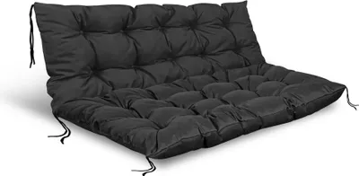 Produktbild von Gartenkissen-Set 120/80 cm + 120/40 cm für Palettenbank wasserdicht schwarz