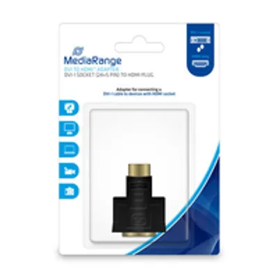 Image de MediaRange DVI-I Buchse (24+5-polig)/HDMI Stecker schwarz