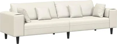 Produktbild von vidaXL Sofa mit Kissen Creme 250 x 77 x 76 cm Samt