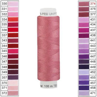Produktbild von Nähgarn 10 x 100m Unipoly 120 Tex14x2 Universalnähgarn Allzweckgarn Polyester 2v6 Farbwahl, Farbe:374