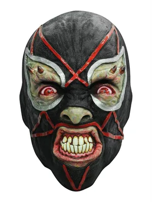 Obrázok produktu pre Diabolská latexová maska luchadora na Halloween, zápasnícka, čierno-červená - jedna veľkosť