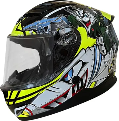 Produktbild von Rocc 42 Kinder Motorradhelm schwarz neongelb 50