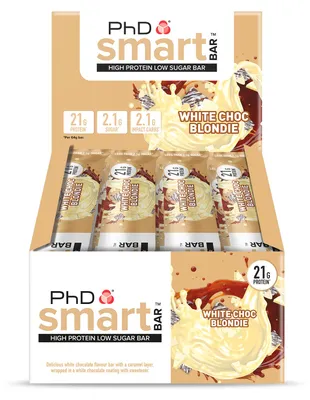 Produktbild von PhD Smart Bar (12x64g) White Chocolate Blondie - Riegel - Protein-Riegel