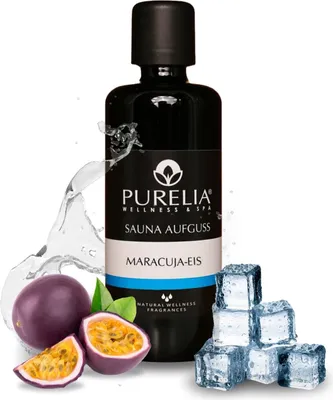 Produktbild von PURELIA Saunaaufguss Konzentrat Maracuja-Eis 100 ml natürlicher Sauna-aufguss - reine ätherische Öle