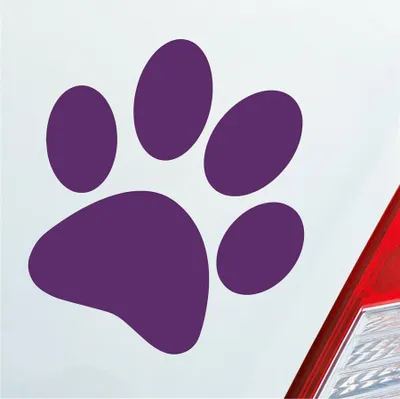 Produktbild von Auto Aufkleber Hundepfote Pfote Hund Fote Tatze 10x11 cm Lila Sticker Heckscheibenaufkleber