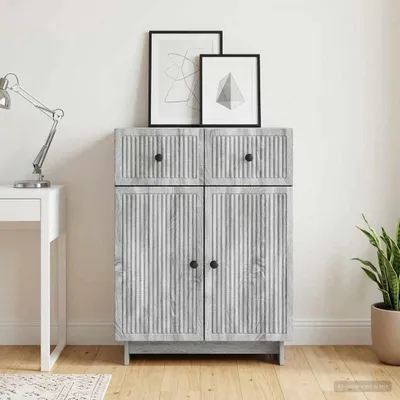 Immagine prodotto di vidaXL Credenza laterale, Sonoma grigio, 66 x 34,5 x 90 cm, realizzata in legno composito
