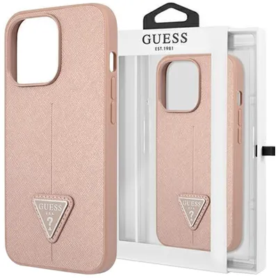 Produktbild von Guess Guhcp14Xpsatlp Iphone 14 Pro Max 6,7"" Różowy/Pink Hardcase Saffianotriangle Logo