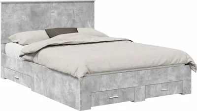 Obrázek produktu pro Rám postele s čelo Betonově šedá 140 x 190 cm kompozitní dřevo