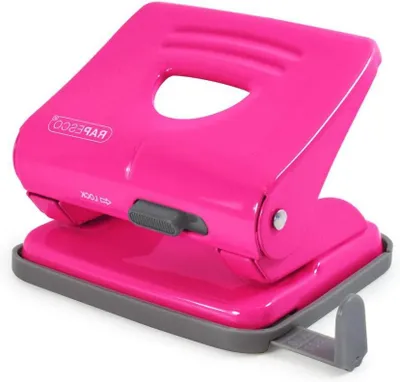 Productafbeelding van Metalen Perforator - Papier Prikker - Documenten Organiseren - Robuuste Metalen Constructie - 25 Vel Capaciteit - Fuchsia