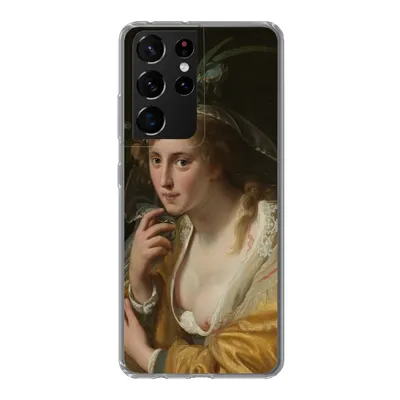 Produktbild von MuchoWow® Handyhülle Schutzhülle Hülle für Samsung Galaxy S21 Ultra Eine Hirtin - Gemälde von Paulus Moreelse Silikon Softcase Handy Hülle - Mobiltelefon