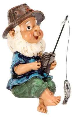 Produktbild von Gartenzwerge für den Außenbereich, Figur eines Anglers aus Harz, Gartendekoration