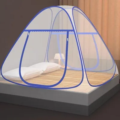 Produktbild von Famanu Mückennetz für Bett - Faltbares Design mit Doppelter Tür und Reißverschluss